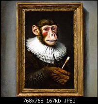 Click image for larger version. 

Name:	Painting of a monkey painting a portrait of Rembrandt.jpg 
Views:	93 
Size:	167.2 KB 
ID:	133223